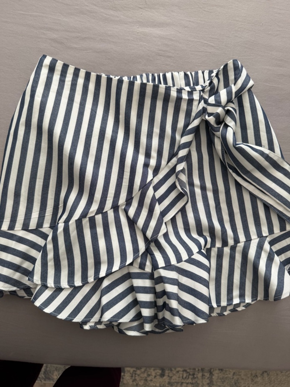 Forever 21 Navy and White Striped Wrap Skort